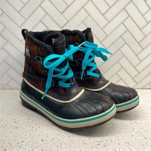 MAKE OFFER Youth SOREL Plaid Tivoli Boots Kids Size 3